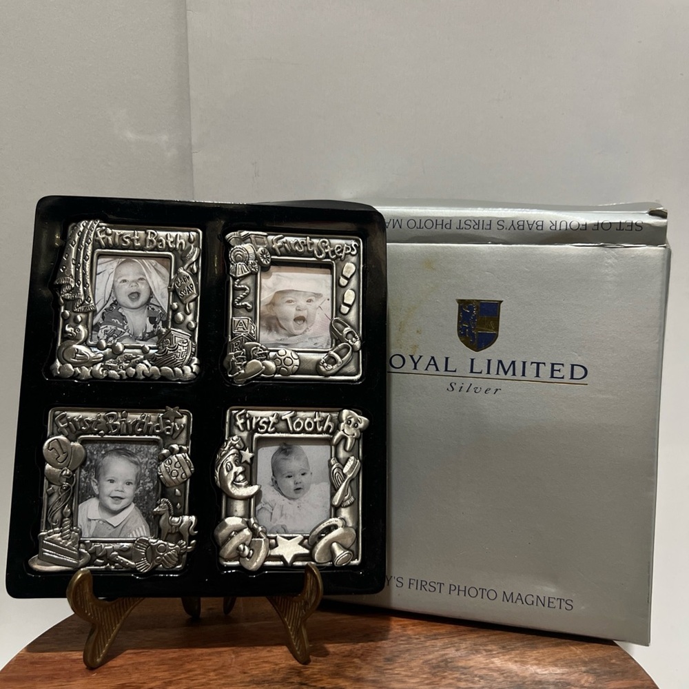 NEW Baby’s First Photo Magnet Set by Royal Limited Silver